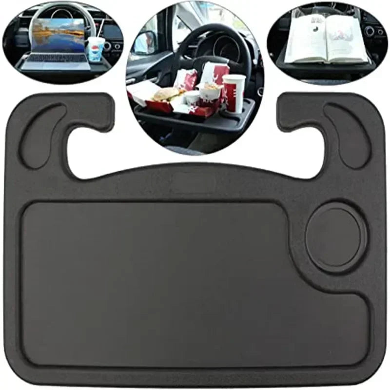Steering Wheel Tray Table Deluxe - Multifunctional Car Storage Rack With Card Table Functionality - Durable Plastic Construction