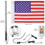 3FT Spiral Whip Lights Remote Control Turn Signal Brake Function Dream-Color Dancing For UTV RZR Can-Am SxS Sand Dune Buggy Truc