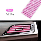 Car Vent Diamond Decorative Strip Fashion Luxury Car Air Conditioning Decoration Stripe Grille Sticker Accessories Amagi