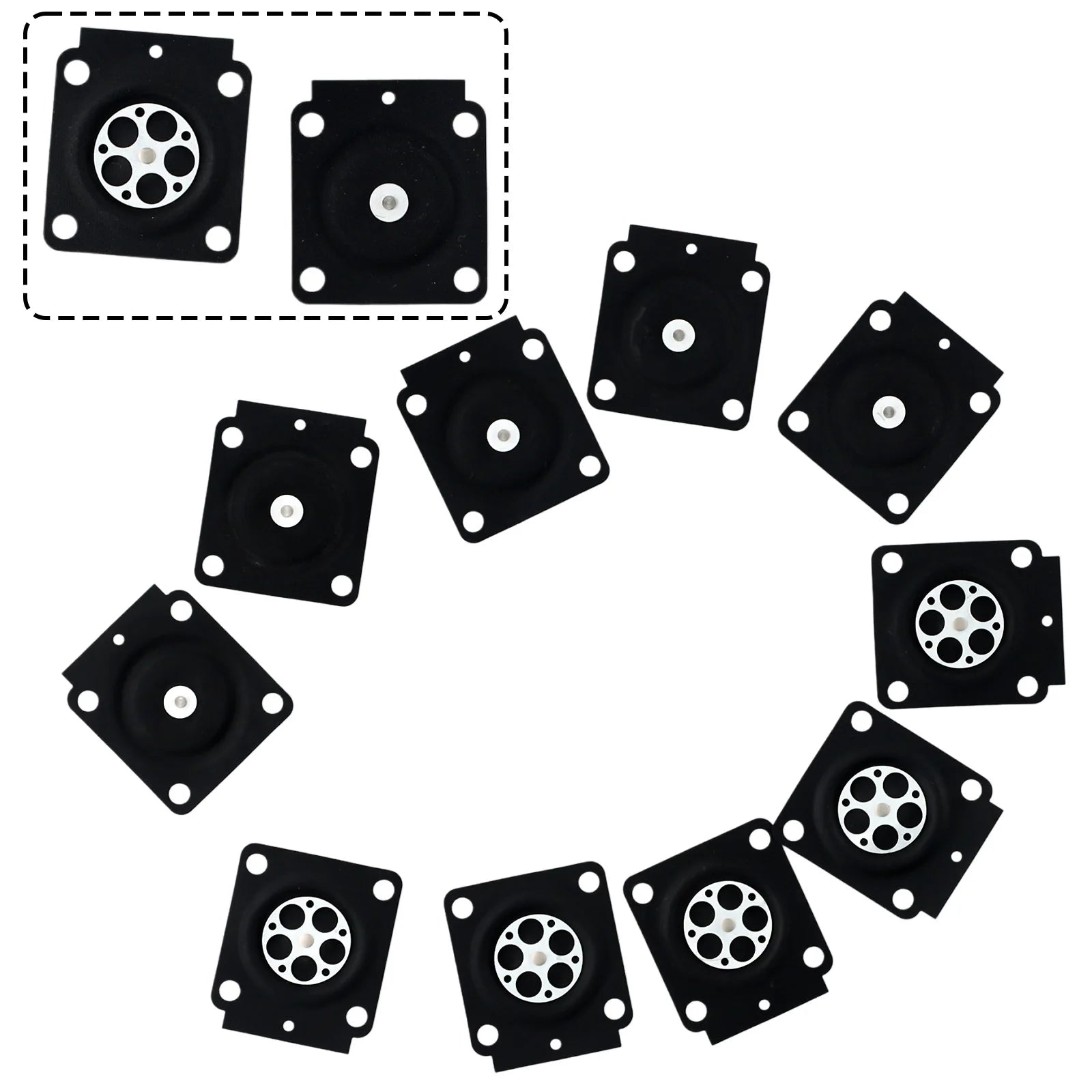 10PCS Carburetor  Metering Diaphragm  For 4314 121 4700 For Zama  A015053 C1Q  Carb Carburetor  Membrane Pads
