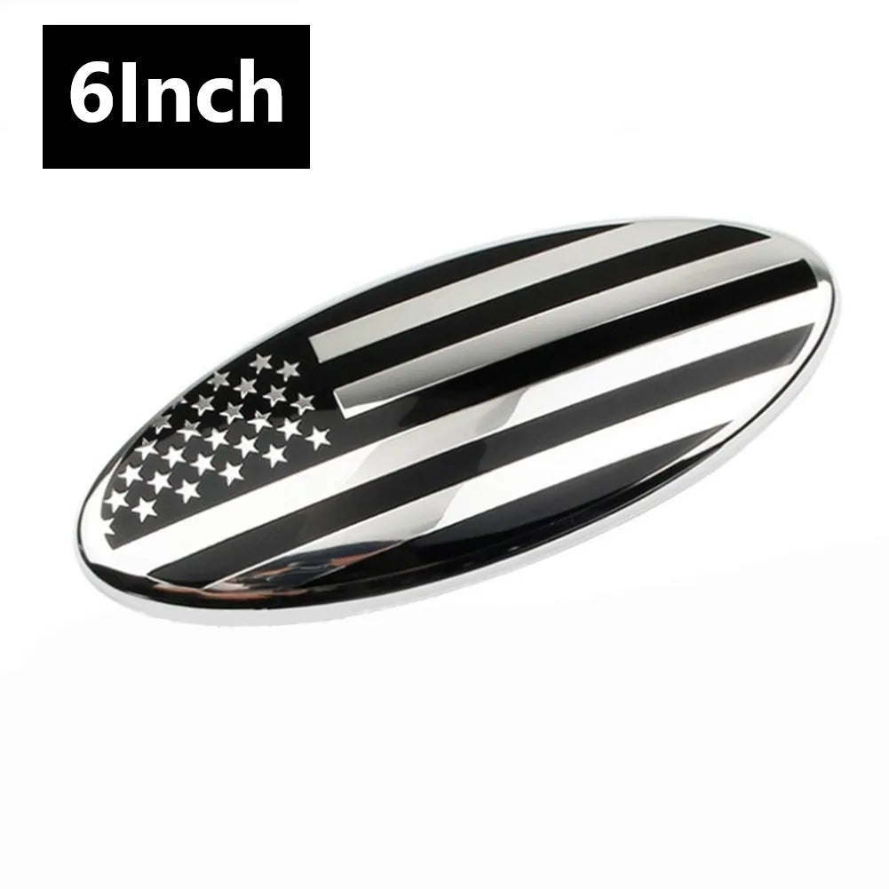 6 Inch Car Oval Front Grille Emblem For Ford F150 F350 FRONT GRILL Tailgate US Flag Oval Emblem Badge Car Decoration