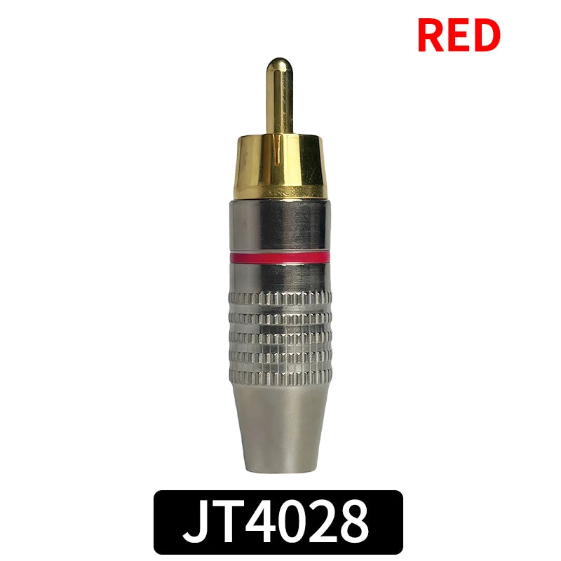 4/10/20PCS Solderless Gold-Plated RCA Plugs, Metal AV Audio Video Connectors for Amplifier, Speaker, DIY Easy Installation