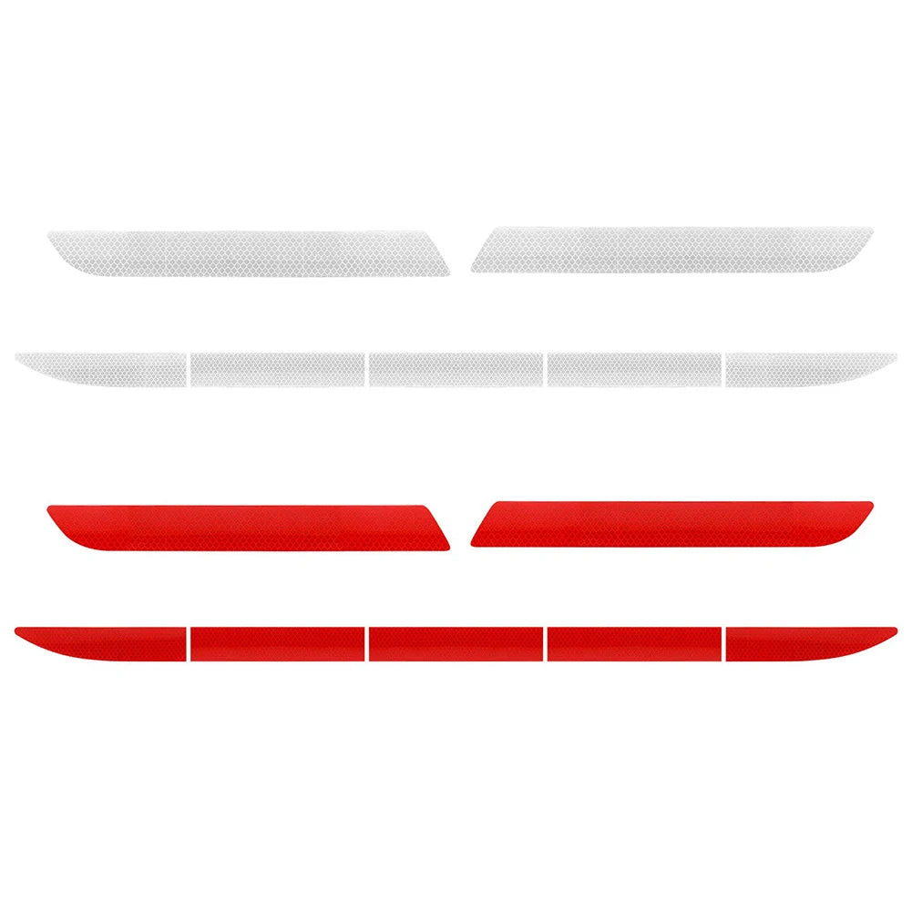 7Pcs Car Reflective Warn Strip Tape Bumper Safety Stickers Car Safety Mark Reflective Strip Car Trim Accessories