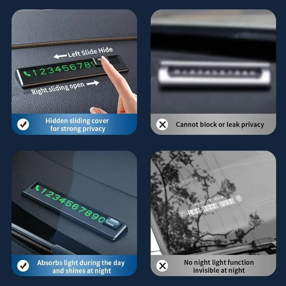 Car Park Stop Sign Universal Automobile Accessories Car Temporary Parking Card Phone Number Card Plate Telephone Number Amagi