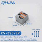 1 in Multiple Out Electrical Splitter Wire Connector Plug-in Terminal Block for Home Light Wiring Guide Rail Junction Box
