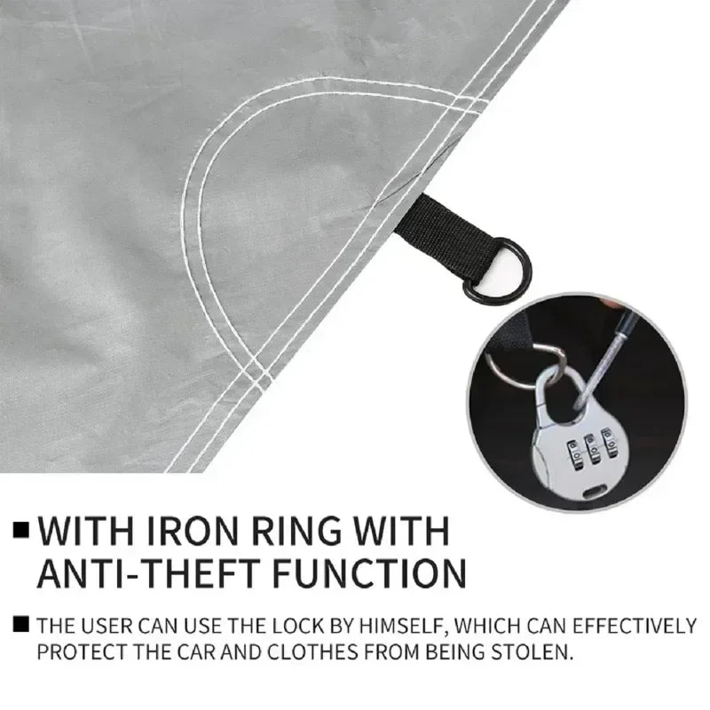 Universal Fit Full Car Cover Waterproof Dustproof All-Season PE Film Coat with Aluminum Protective Sunshade UV Ray Reflection