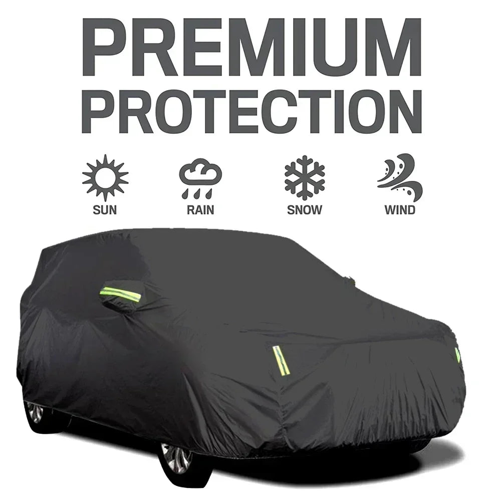 Universal For Audi A3 A4 A5 A6 A7 B7 B8 C5 Q2 Q3 Q5 7 Body Full Covers Black/Silver Outdoor Sun Snow Rain Protection Cover Amagi