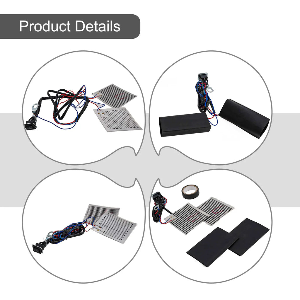 12V Motorcycle Heated Hand Grips Pads With Switch Control  Rubber ABS Motorcycle Heated Hand Grips Handlebar Heater Warmer Kit