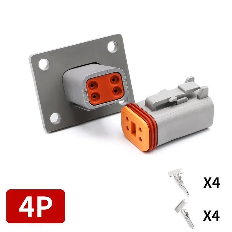Deutsch DT/DTM/DTP/DTF Series Waterproof Connector 2-12Pin | Flange Mount for Automotive & Industrial Wiring Harness