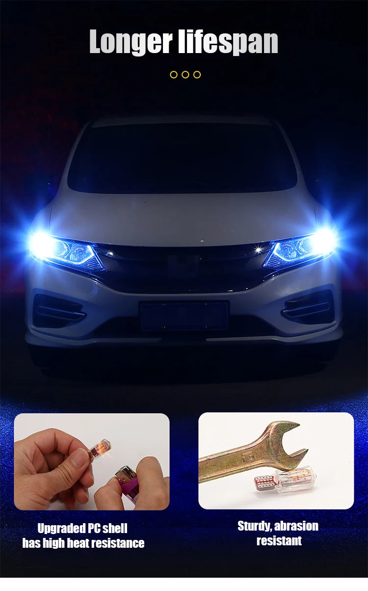 2pcs T10 W5W 194 LED Car Light Bulb Non-Pola 6SMD Canbus Car License Plate Light Interior Dome lights Reading Lamp 12V-24V Tools
