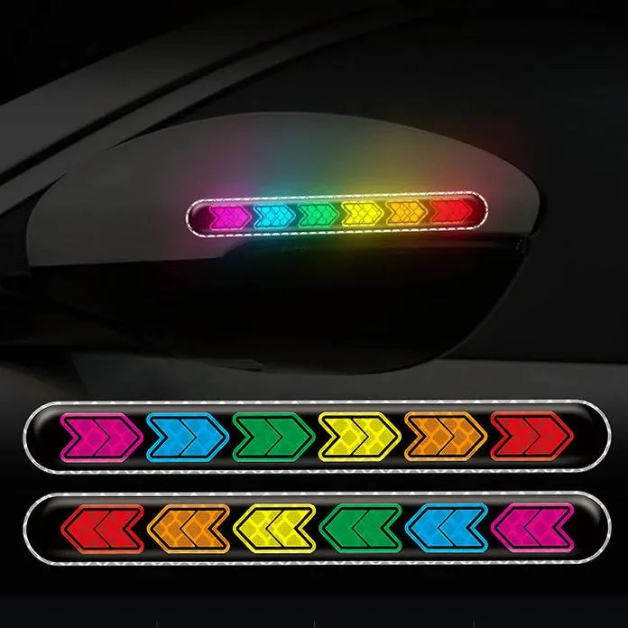 2PCS Car Reflective Sticker Mirror Safety Warning Tape Sticker Mark Styling Reflective Mirror Stickers for Auto Decor DIY Tape
