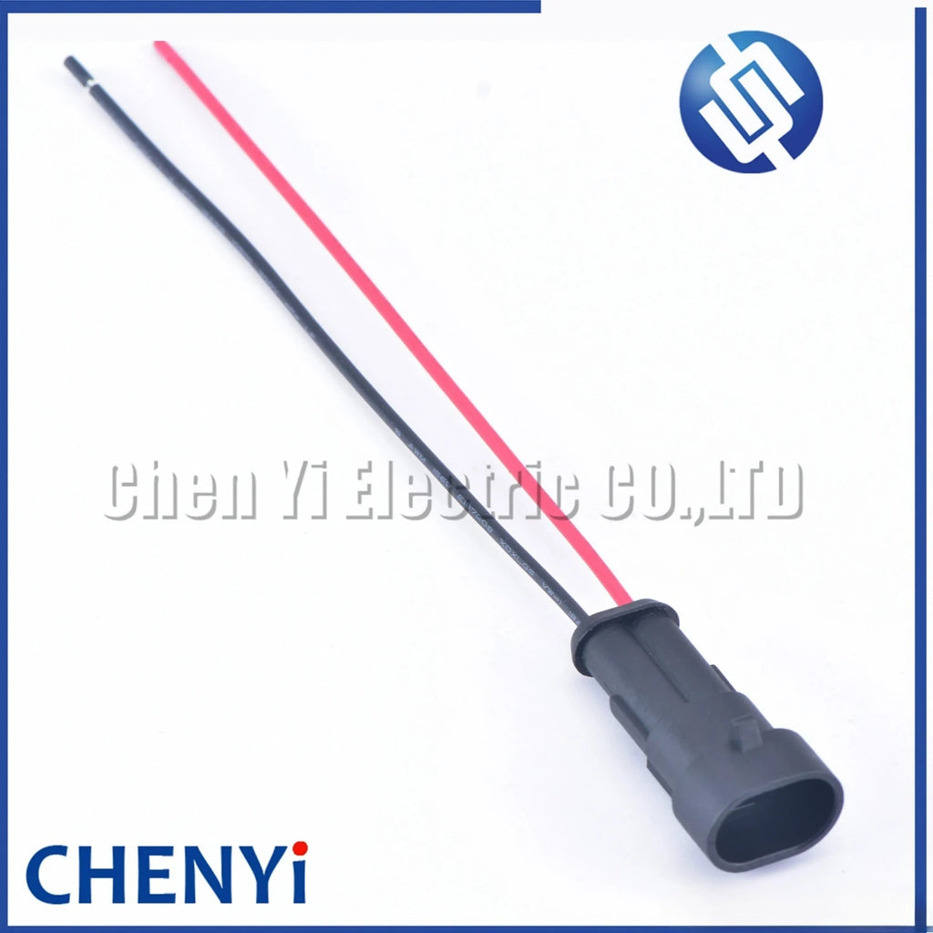 2 Pin Atuo Waterproof Electrical Automotive Connector Plug For car 282104-1 282080-1 with 15cm 18AWG wire