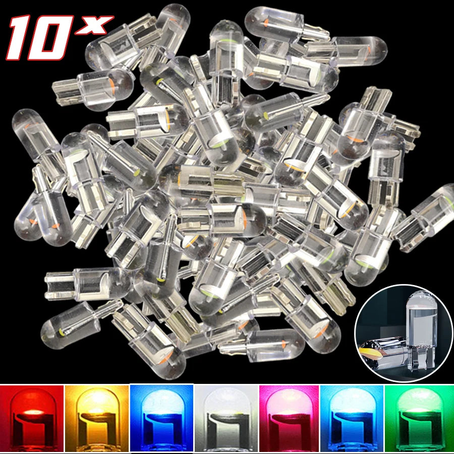 Car 12V COB Wedge Lamp with Glass Housing T10 Crystal One Piece Light Universal Waterproof LED Bulb Automotive Lighting Tools
