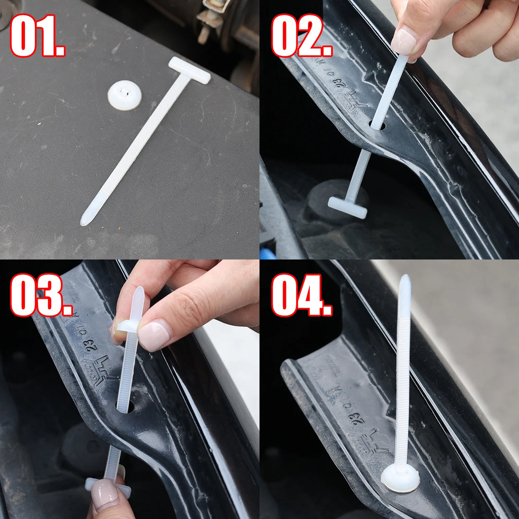 Nylon Zip Cable Tie Clips Cars Engine Guards Fenders Underbody Panels Fasteners Screw Replacement Self-locking Cable Accessories