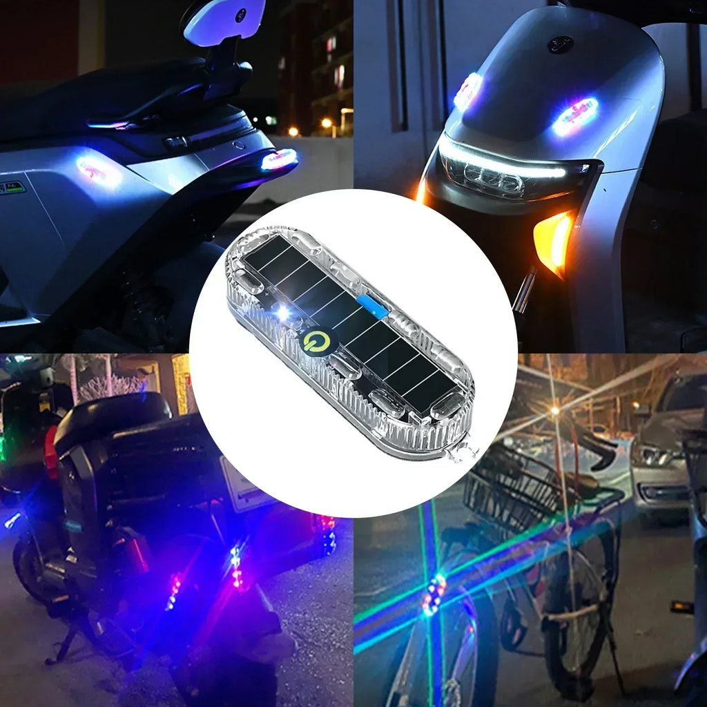 HL Motorcycle Car Light Solar Powered Simulated Dummy Alarm Wireless Warning Anti-Theft Caution Lamp LED Light Flashing Mode