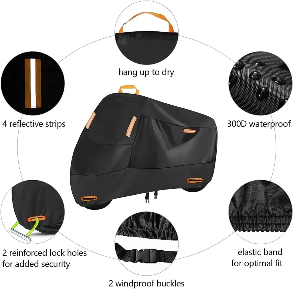 Motorcycle Cover Waterproof All Season Dustproof UV Protective Outdoor Indoor Scooter 210D 420D Wear-resistant Fabric Amagi