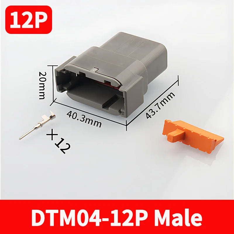 Deutsch DTM Series Sealed Connector Kit (DTM06 & DTM04) 1-10 Boxes - Automotive Waterproof Plug with Terminals & Pins for Truck