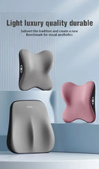Comfortable Memory Foam Car Seat Cushion with Lumbar Support and Neck Pillow Synthetic Fiber Woven Universal Fit for Vehicle