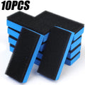10X Car Sponge Block Cleaning Wax Polish Pad Tool Car Sponge Black Blue Double-Sided Sponge Hand Sanding Block Automotive Care