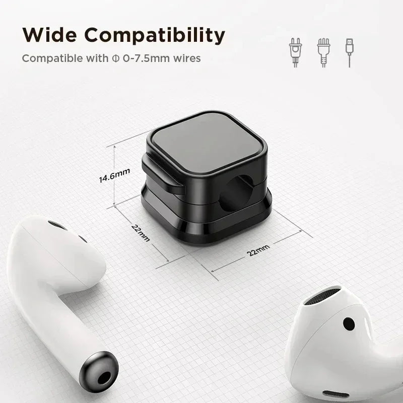 6/12 PCS Magnetic Cable Clips Cable Smooth Adjustable Cord Holder Under Desk Cable Management Wire Keeper Organizer Holder Amagi