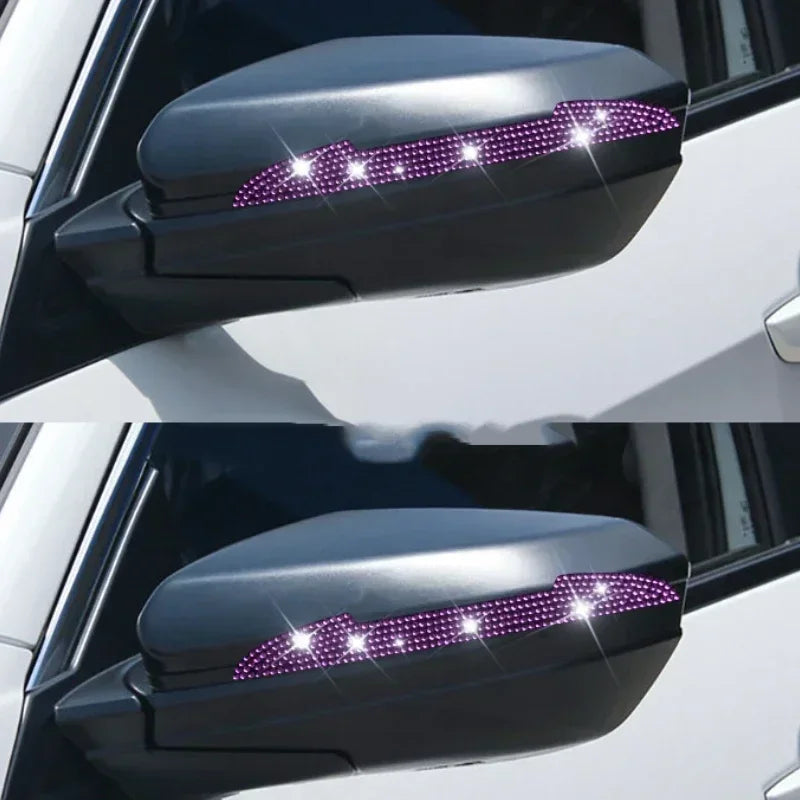 Bling Rhinestone Car Door Handle Scratch Protectors Suitable For All Cars Vehicles SUVs Side Mirrors Car Door Edge Guards Amagi
