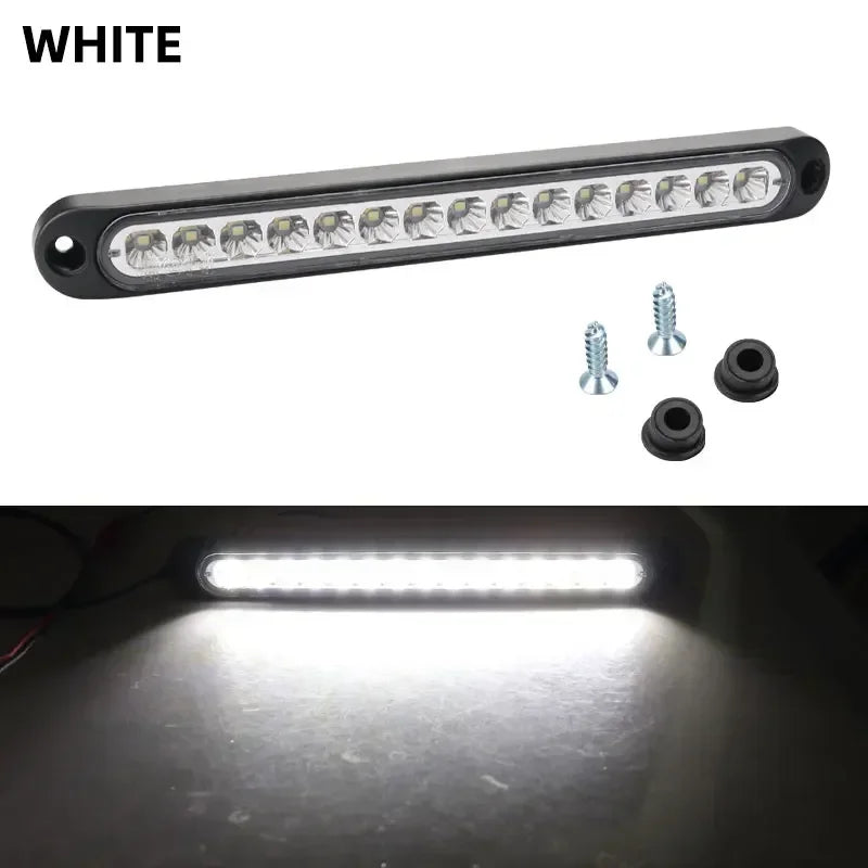 Universal 15 LED Trailer Light Bar 12-24V Brake Light with Sequential Flow Signal Turn Signal Lights for Truck Pickup Boat Amagi