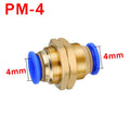 PM Push-to-Connect Bulkhead Union Fitting – 4/6/8/10/12mm Tube, 1/8”–1/2” Thread, Quick Release Air Connector
