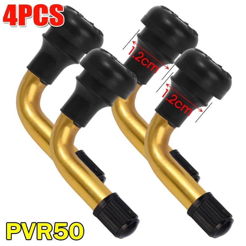 Motorcycle 45° Bent Type Valve Stem for Bike Tubeless Tire Rubber PVR Aluminum Alloy Anti-Corrosion Car Tire Repair Parts 2-4PCS