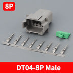 Deutsch DT Series 8-Pin Waterproof Connector Set, Male Female Electrical Plug for 16–22 AWG Automotive Wiring DT04-8P DT06-8S
