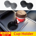 For Tesla Model 3/Y Center Console Water Cup Holder Limiter Premium TPE Sleeve Pad with Storage Function Upgrade Your Car Amagi