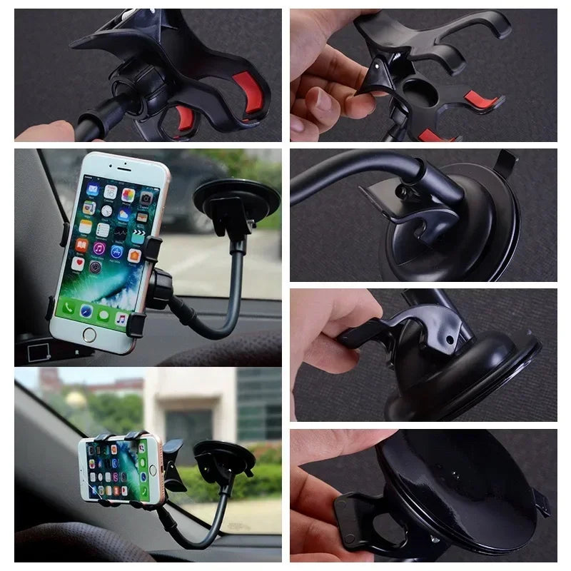 Car Phone Holder Universal Windshield Dashboard 360° Rotation Cellphone Mount Lazy Bracket Flexible Navigation Stand Amagi