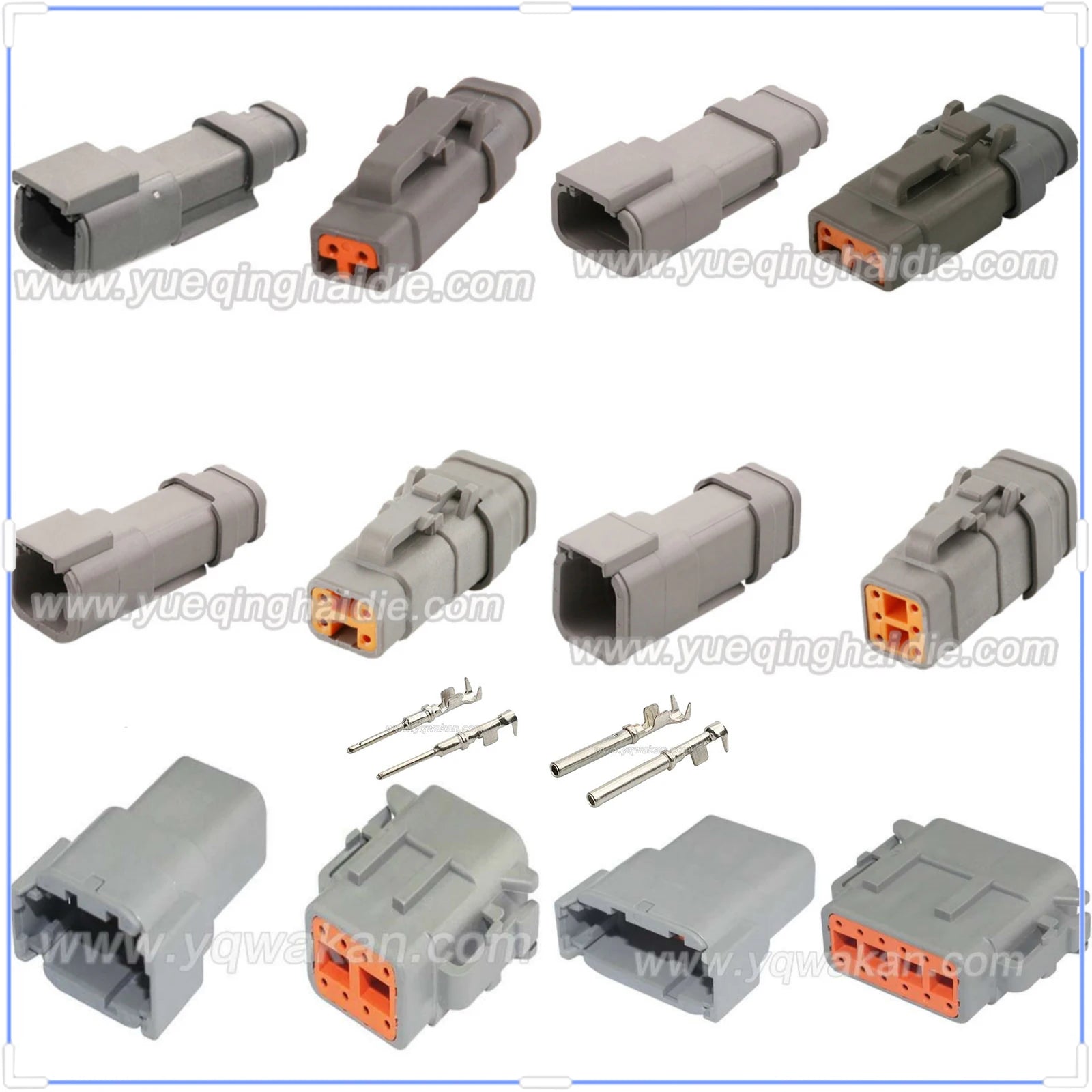 Deutsch DTM 2/3/4/6/8/12Pin Connector Waterproof 1mm Male Female Connectors Wiring Harness Cable Plug DTM06 DTM04 20-24AWG