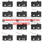 10/50/100Pcs Micro Limit Switch SPDT Snap Action, 5A 250V Mini Switch for Home Appliance, Control Circuit, DIY Projects