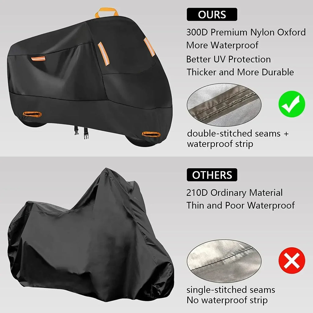 Motorcycle Cover Waterproof All Season Dustproof UV Protective Outdoor Indoor Scooter 210D 420D Wear-resistant Fabric Amagi