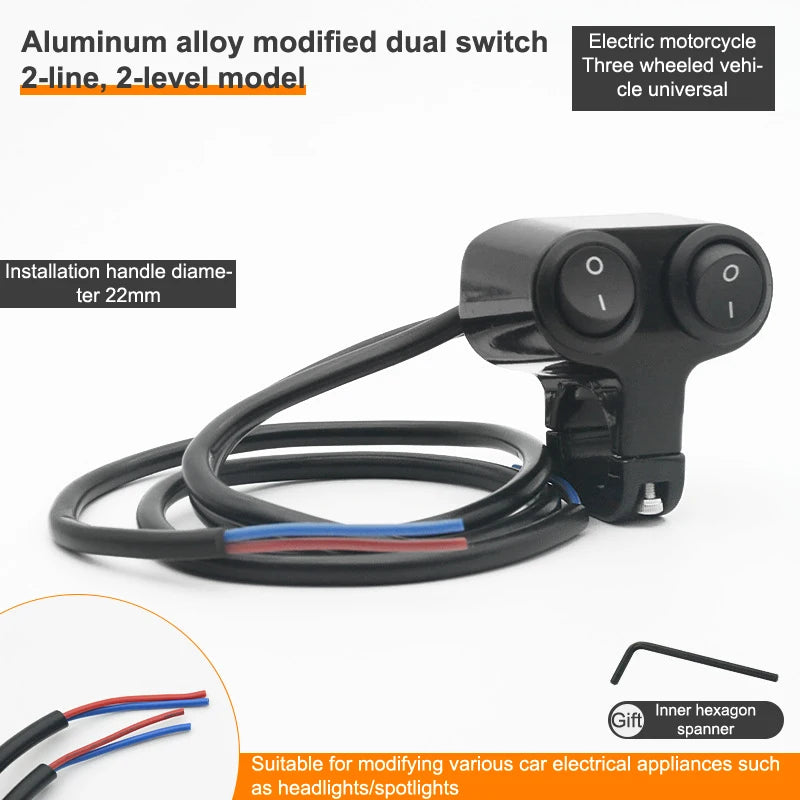 Motorcycle Headlight Switch Spotlight Fog Light Button Retro Moto Pit Dirt Bike Motorbike Accessories ATV Three Speed Adjustment