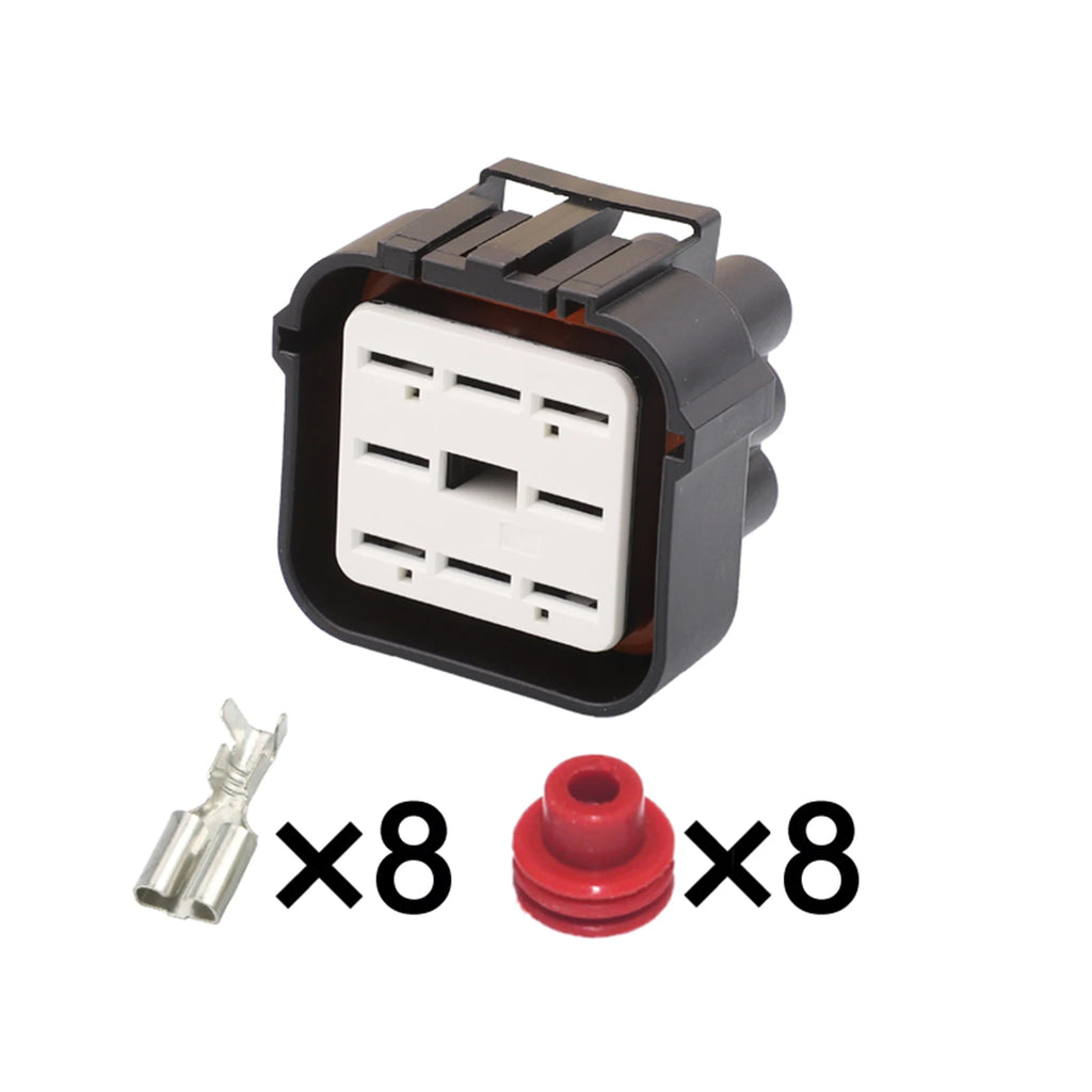 8-Pin Connector Waterproof 6.3mm Male Female Connector Terminal Wiring Harness Automobile Housing Cable Plug 344073-1 344079-1