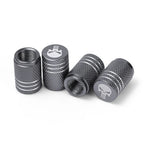 4pcs/pack Creative Skull Head Logo Car Tire Valve Caps - Aluminum Alloy Valve Core Cover with Sealant Pad Accessories Tools New