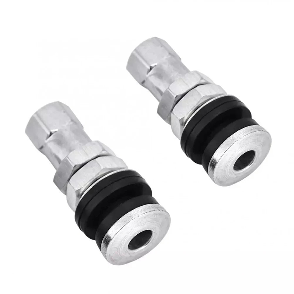 2 Pcs Car Tire Valve Short Stems Tubeless Vacuum Tire Valve Stems Silver Tire Valve Short Stems Auto Replacement Parts