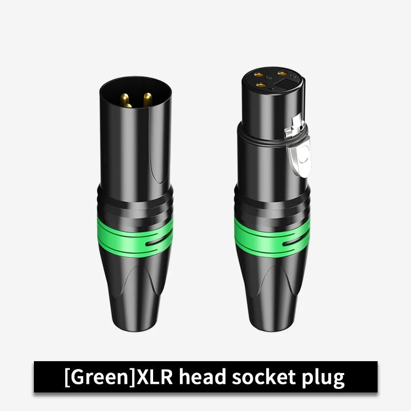 10 Set 3Pin XLR Color Head Pure Copper Pin Male and Female Audio Microphone Connector Canon Welding Plug Socket