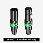 10 Set 3Pin XLR Color Head Pure Copper Pin Male and Female Audio Microphone Connector Canon Welding Plug Socket