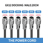 1PCS GX12 Auto Waterproof Connectors 2-7 Pins with Power Cable Line Socket Plug—Suitable for Industrial Machinery and Equipment