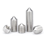 DIN914 304 Stainless Steel Hex Socket Point Grub Screws Set with M3, M4, M5, M6, M8, M10 Sizes - High - Hardness Assortment