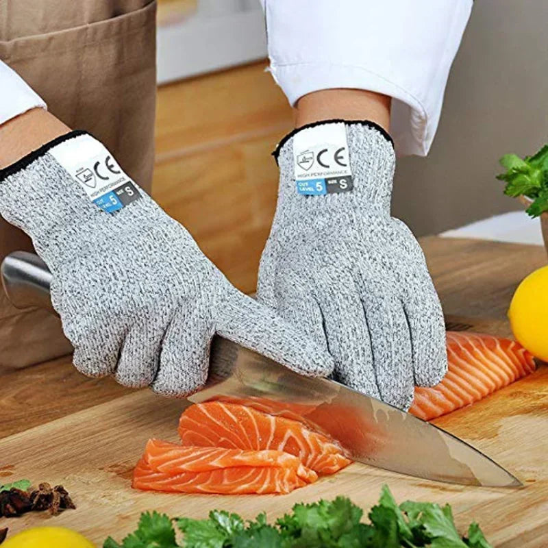 Grade 5 Cut Resistant Gloves Kitchen HPPE Scratch Resistant Glass Cutting Safety Protection for Gardeners Amagi