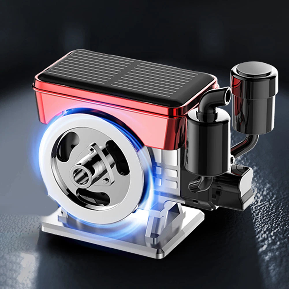 1 PCS  Car Solar  Powered Rotating Air Freshener  Diffuser Perfume Simulated Engine  Car  Purifier Engine Interior  Decorations