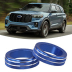 2pc AC Volume Control Switch Knob Trim Cover Ring For Ford For Explorer 2020-2025 Volume Knob Cover Switch Trim Car Styling Trim
