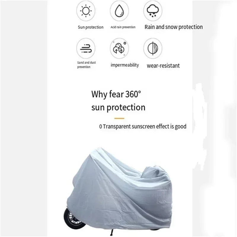 Motorcycle Cover Rainproof Sunshade Dustproof Motorcycle Clothes PEVA Single-layer Bicycle Electric Car Cover Tools New
