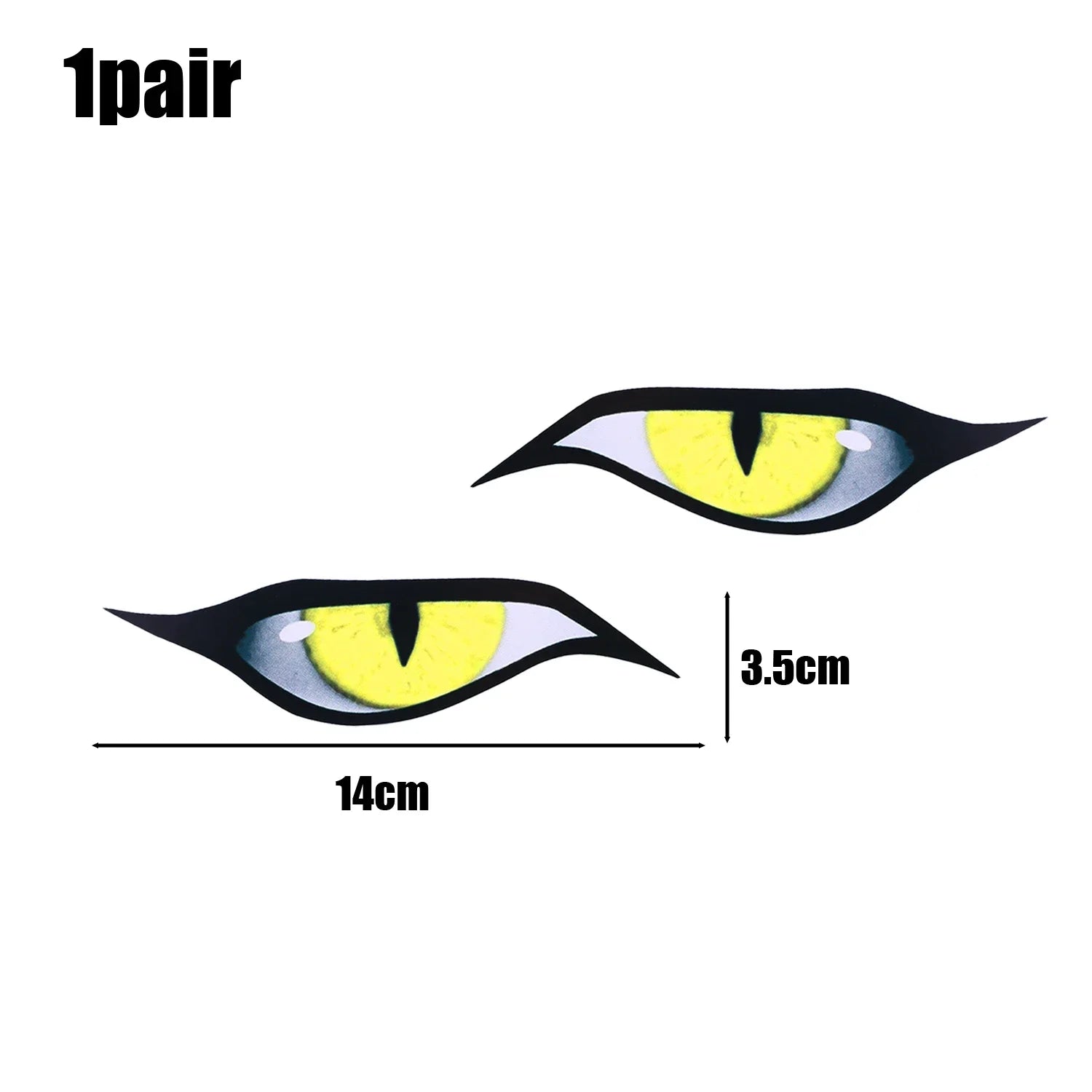 3D Reflective Eyes Stickers for Motorcycle Scooter Windshield Auto Decorative Night Light Safety Front Car Stickers Waterproof