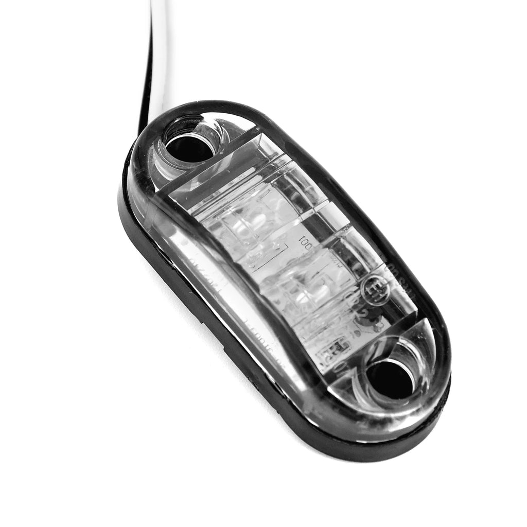 2Pcs Set White Marker Lights 12V LED Car Side Marker Tail Light 24V Trailer Truck Lamp Waterproof Plastic Signal Lamp