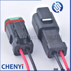 Deutsch DT series black 2 Pin Auto Waterproof Connector excavator headlight boom light Wire Harness pigtail Plug DT06-2S DT04-2P
