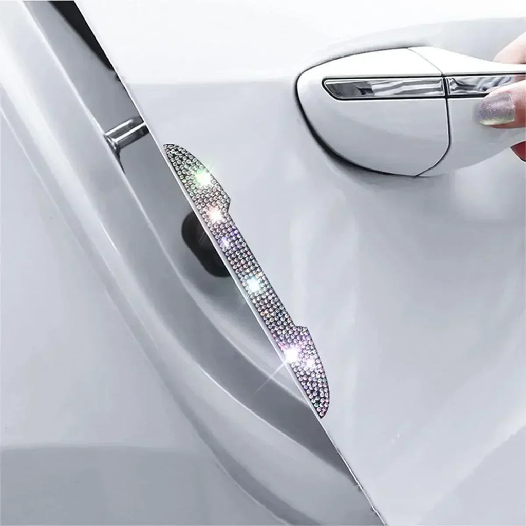 Bling Diamond Car Anti-Collision Strip Rearview Mirror Door Handle Prevent Decoration Rhinestone Scratch Resistant Strip Amagi